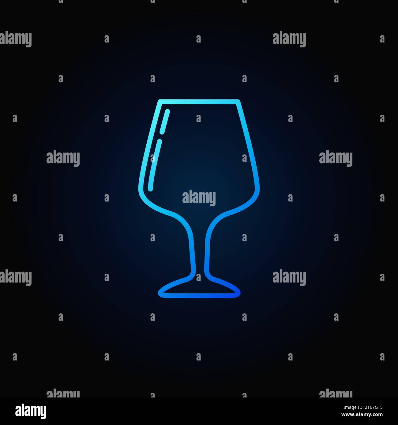 Glass thin line blue icon - vector concept sign or design element on ...