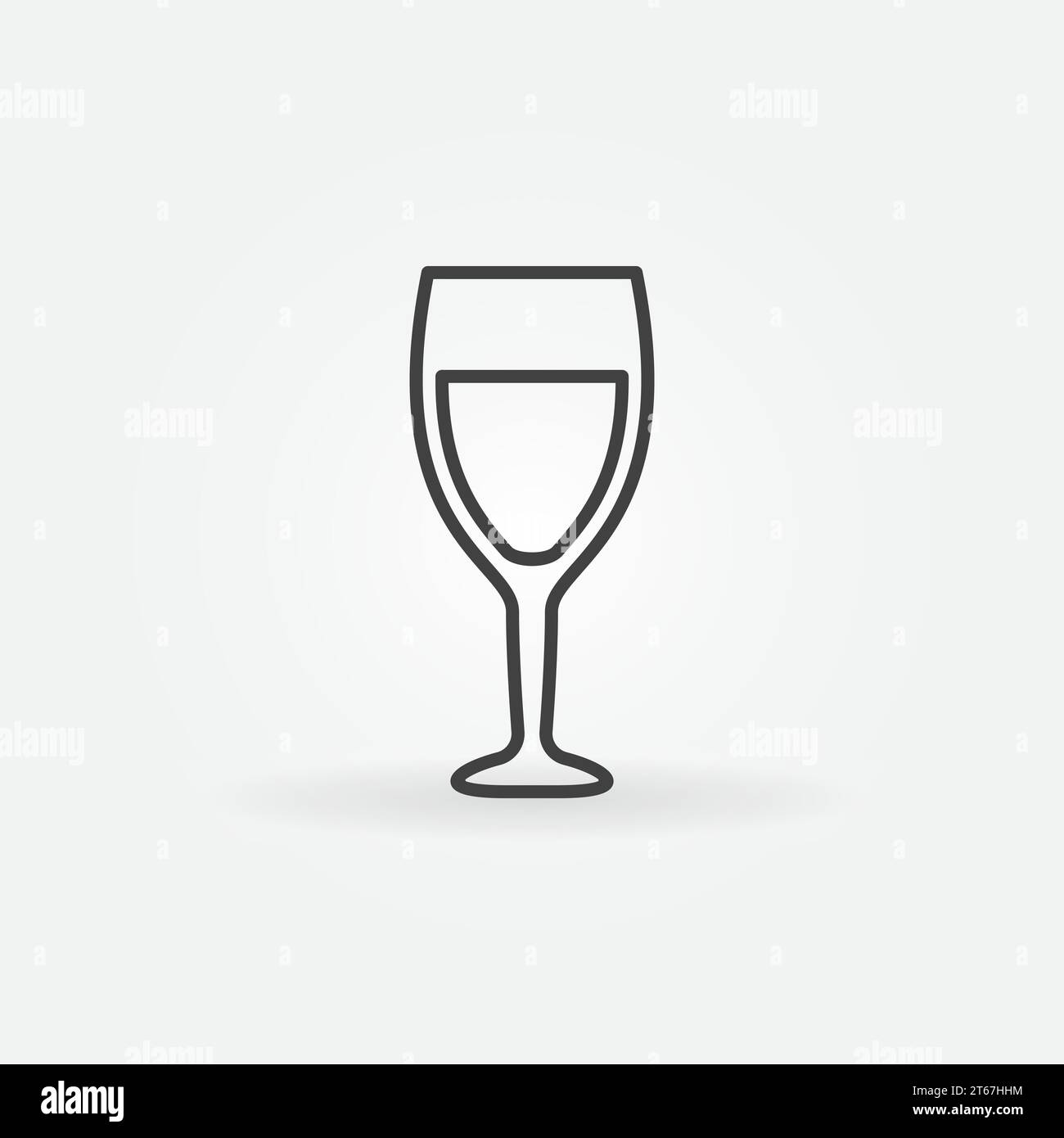 Wine glass line icon - vector simple linear sign Stock Vector Image ...