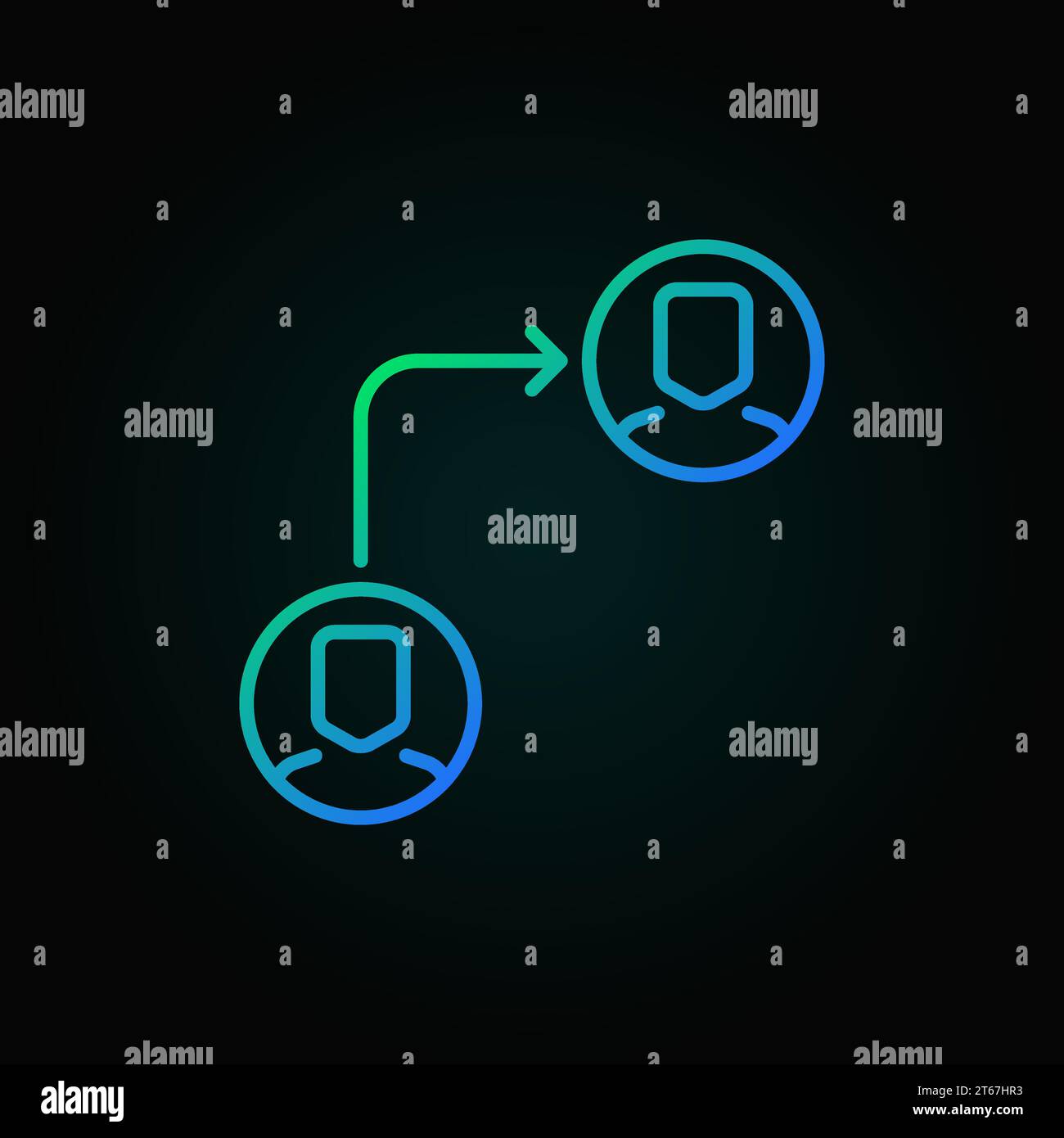 Simple vector outsourcing outline colored icon or design element on dark background Stock Vector