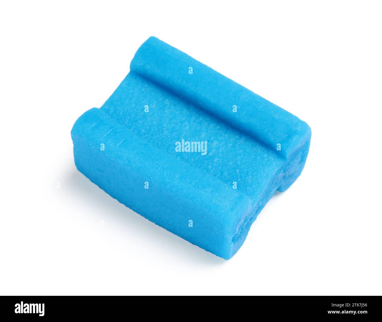 One tasty blue bubble gum isolated on white Stock Photo - Alamy