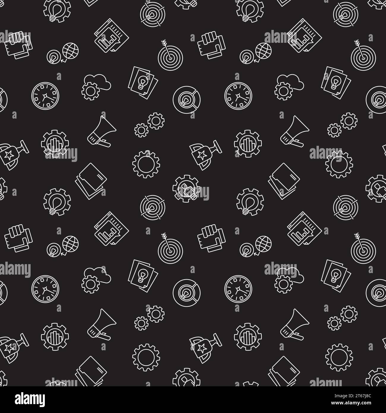 Startup technology dark seamless pattern. Vector background Stock Vector