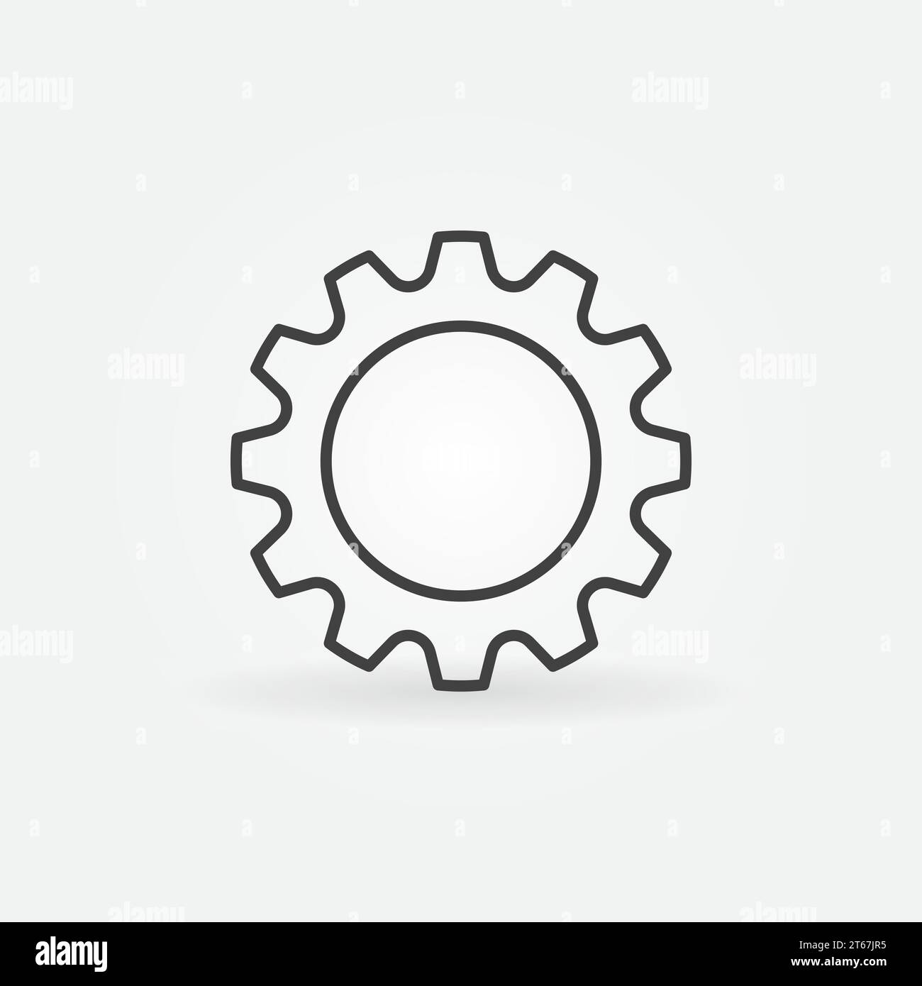 Gear outline icon - vector cogwheel symbol in thin line style Stock ...