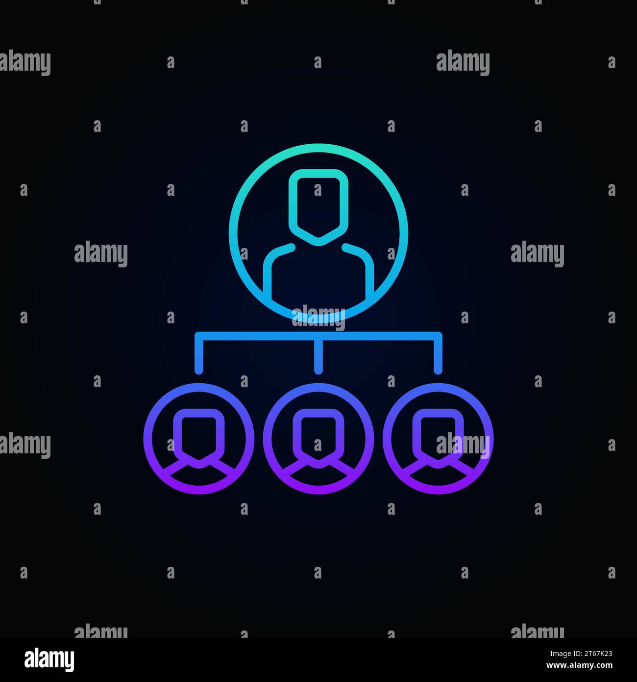 Outsourcing linear bright vector minimal concept icon or design element on dark background Stock Vector