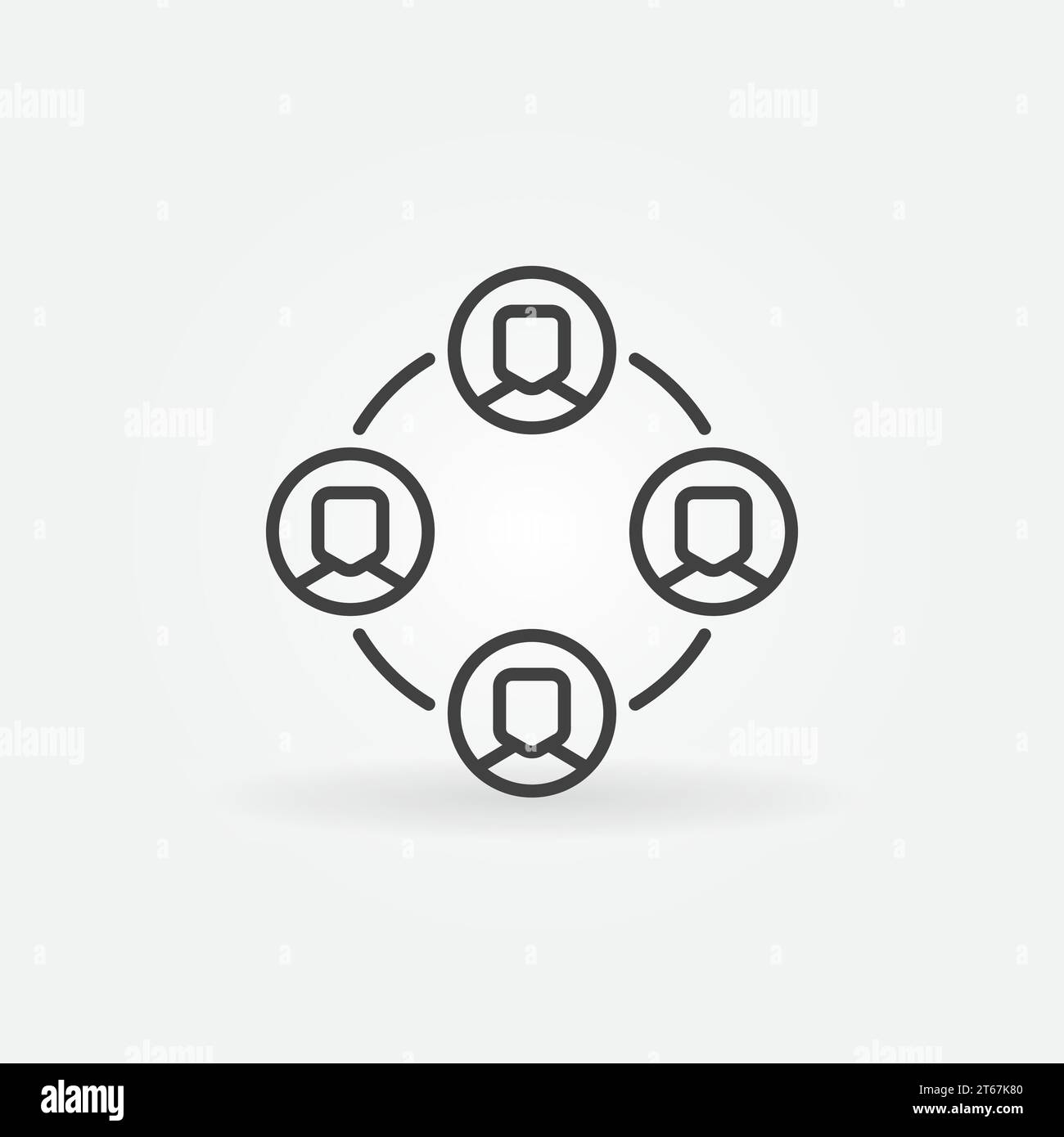 Outsourcing vector minimal icon or design element in thin line style Stock Vector