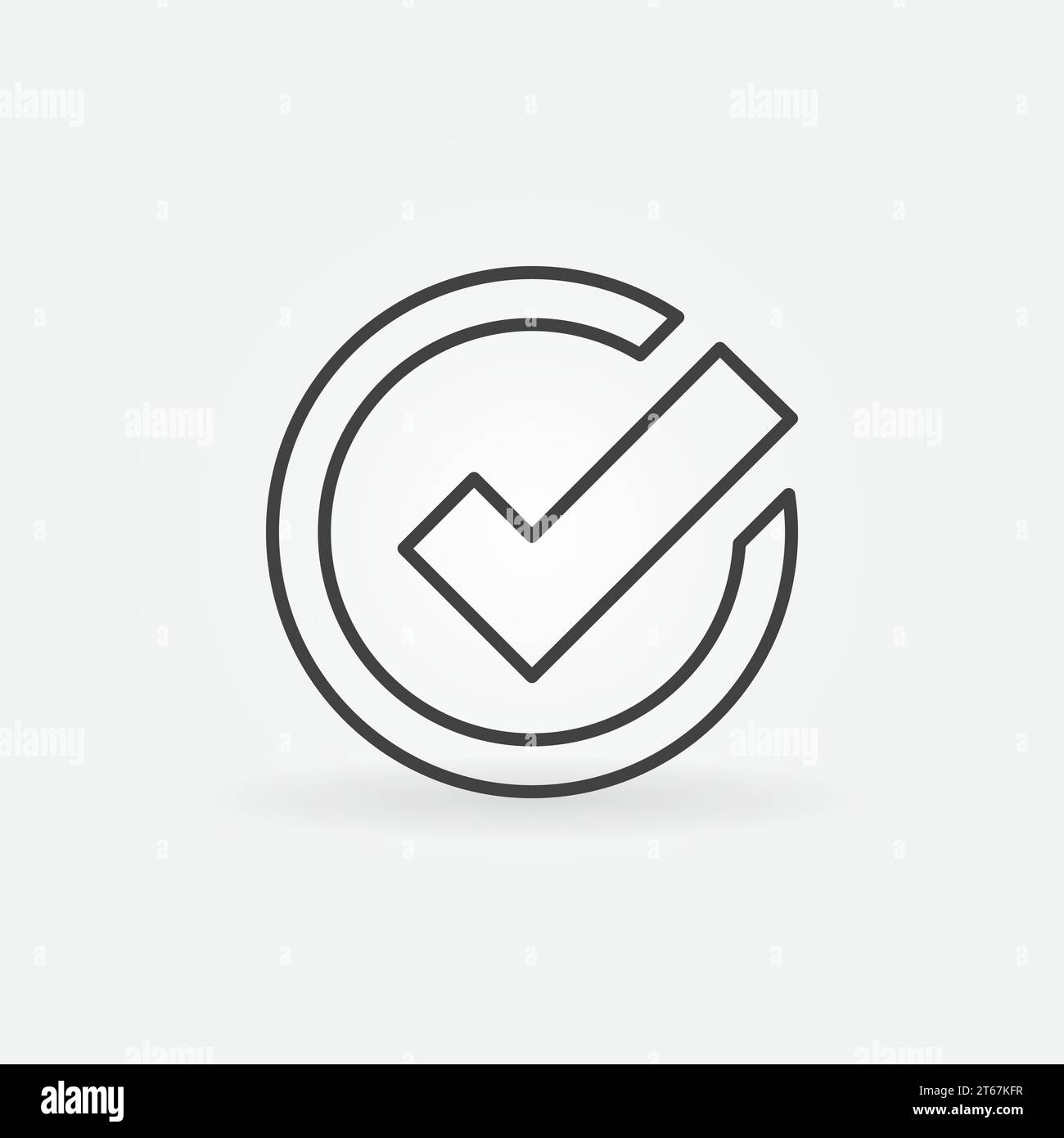 Check mark vector icon or sign in thin line style Stock Vector Image ...
