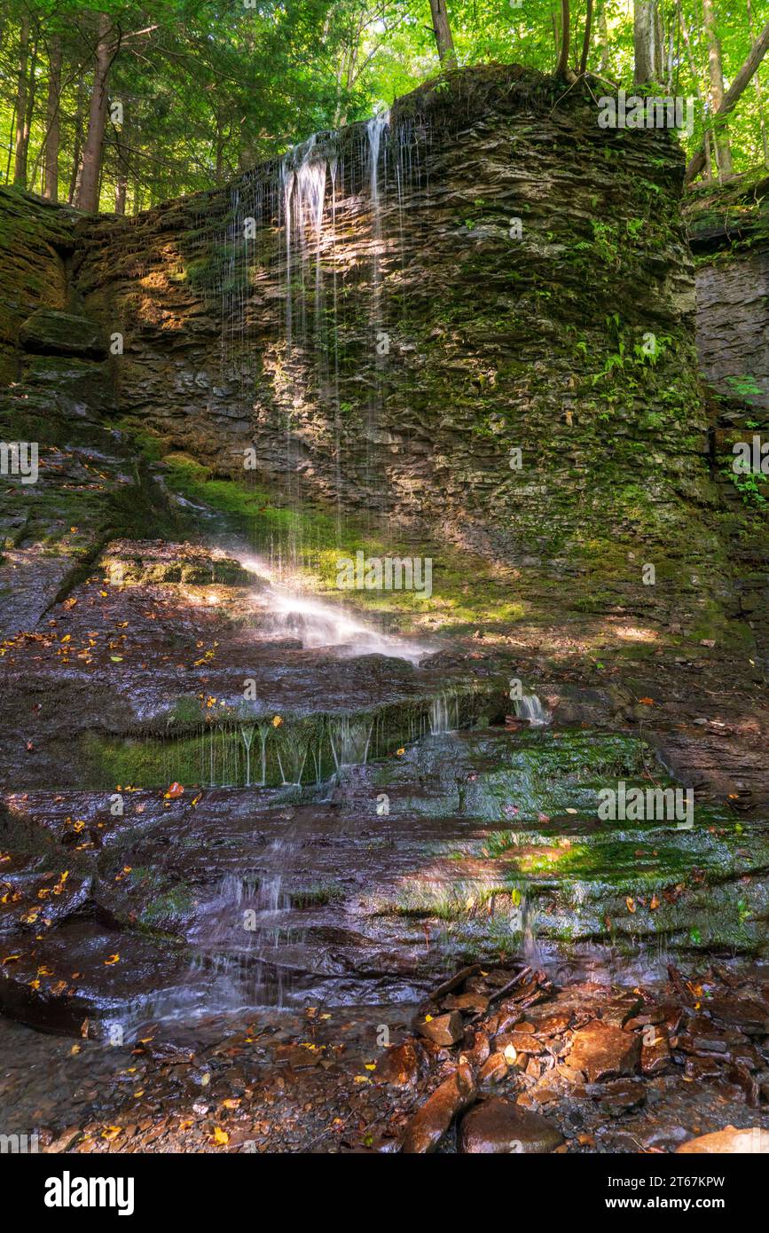 Secluded Waterfall in the Finger Lakes of Upstate New York Stock Photo