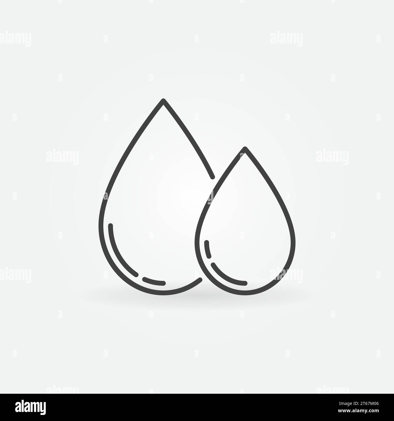 Two water drops icon - vector outline symbol Stock Vector