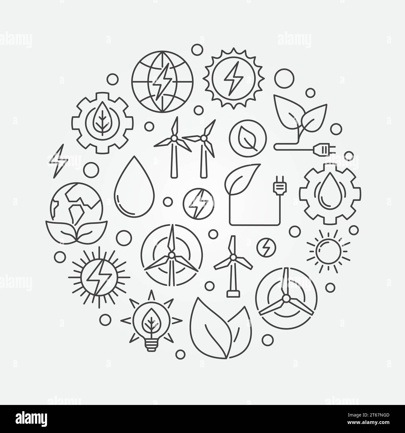 Alternative Energy circular illustration. Vector round concept symbol ...
