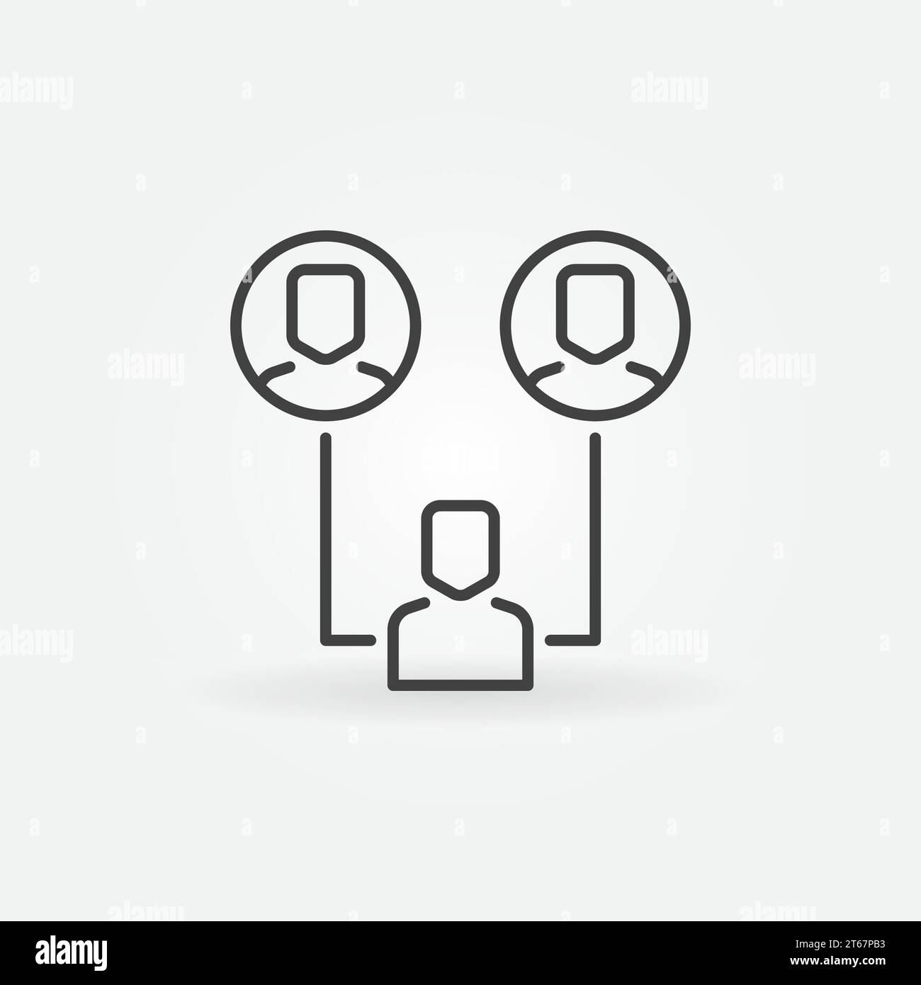 Outsourcing management simple vector outline icon or logo element Stock Vector