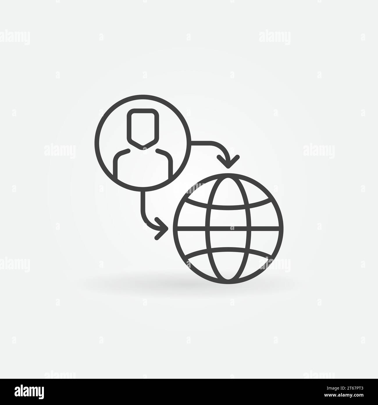 Vector outsourcing outline icon or design element Stock Vector
