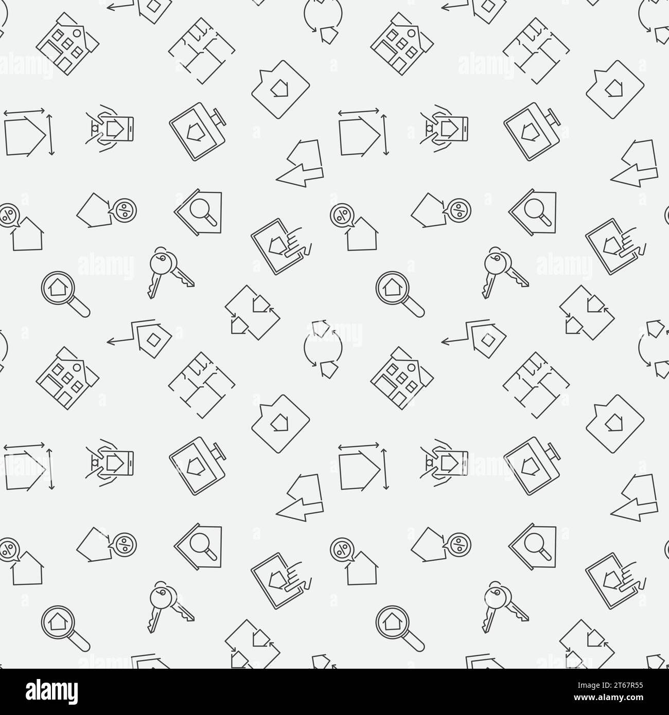 Real Estate simple vector seamless background or pattern Stock Vector