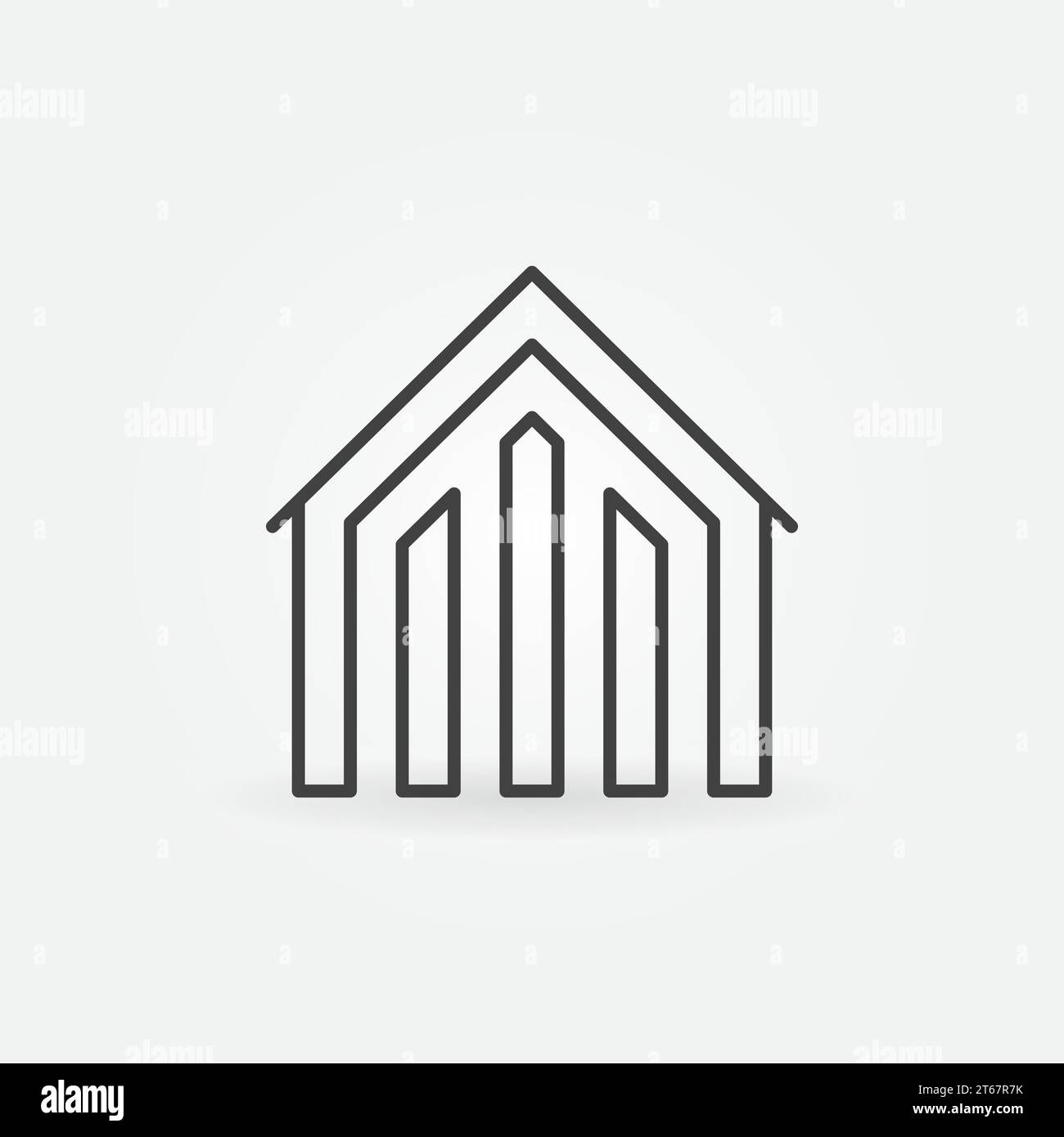 House linear icon - vector concept property symbol or logo in thin line ...