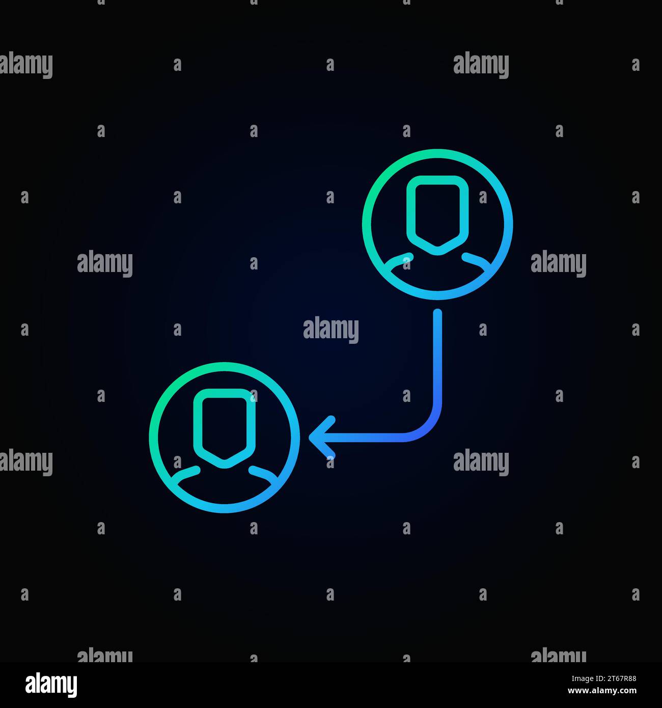 Vector outsourcing outline minimal bright icon or design element on dark background Stock Vector
