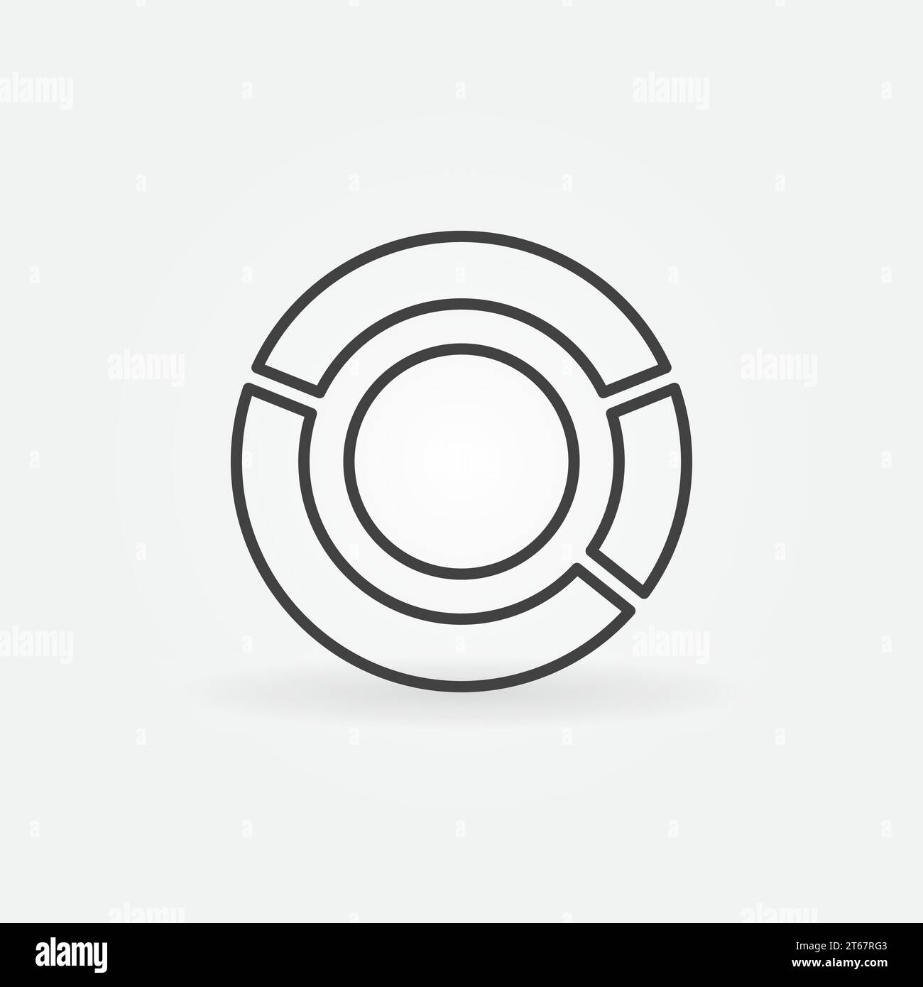Pie chart icon - vector minimal round diagram symbol in thin line style ...
