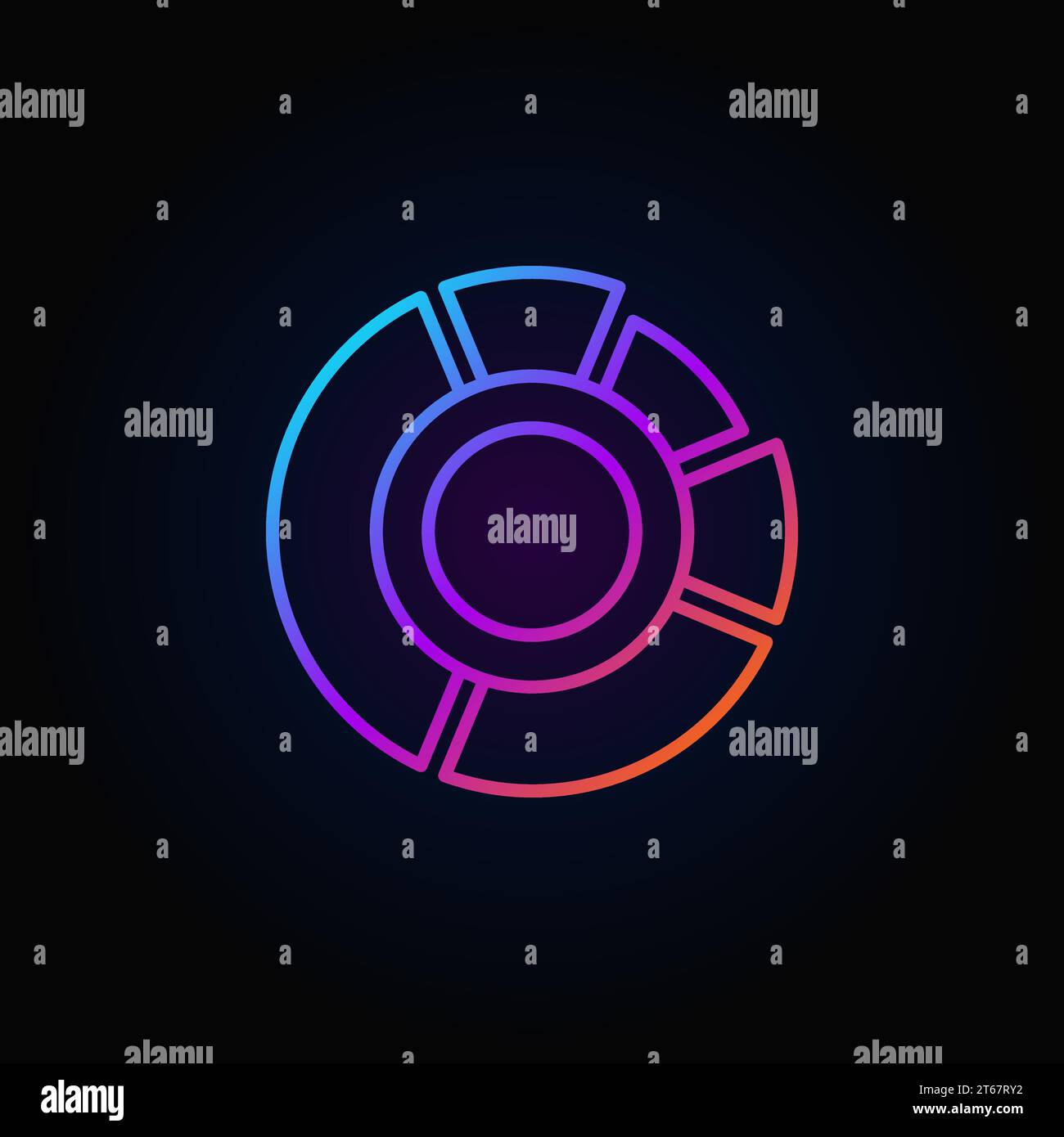 Colorful pie chart icon - vector linear circle diagram concept symbol ...