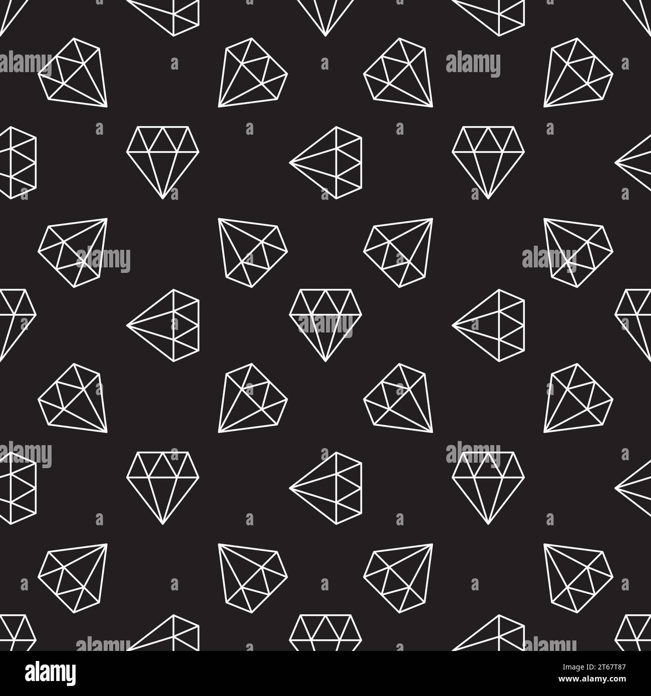 Dark seamless pattern with white diamonds. Vector background made with ...