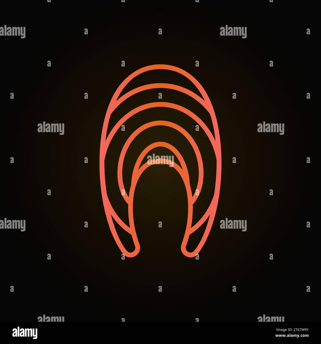 Colorful trout or salmon fish slice vector icon. Red fish meat steak ...