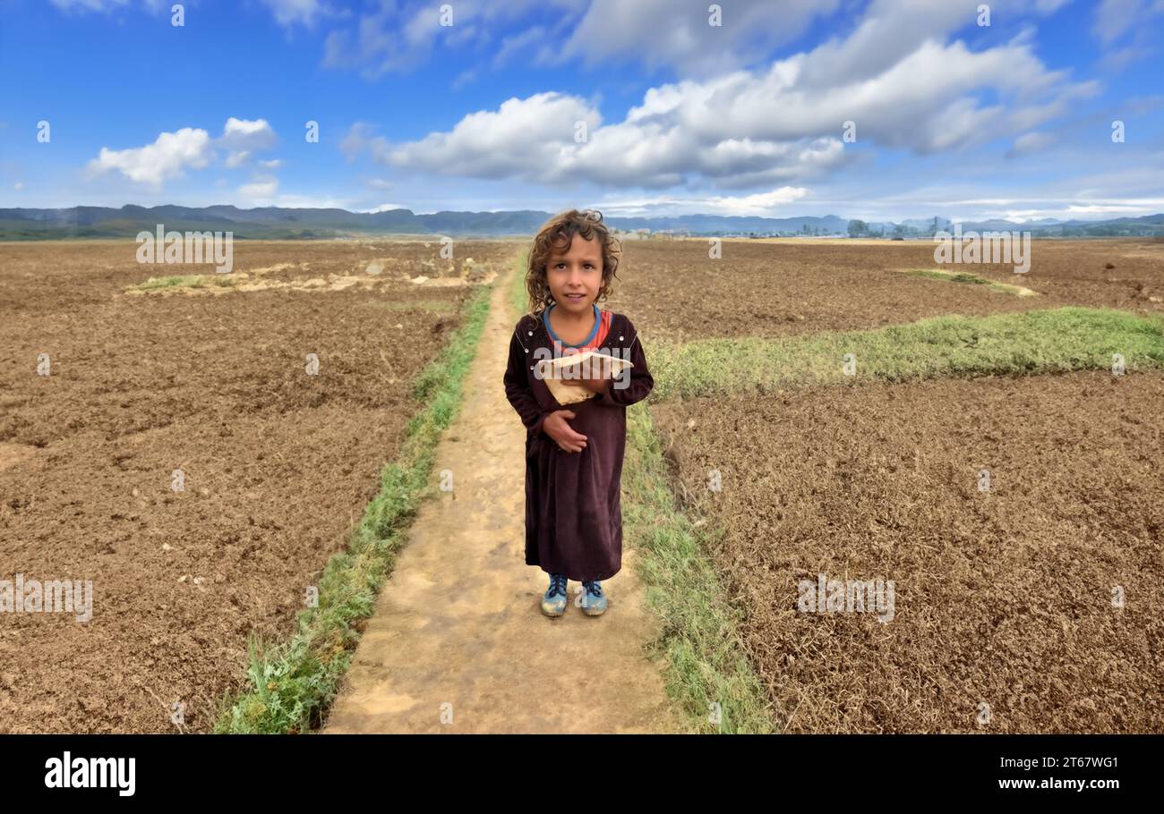 very poor Afghan girl Stock Photo