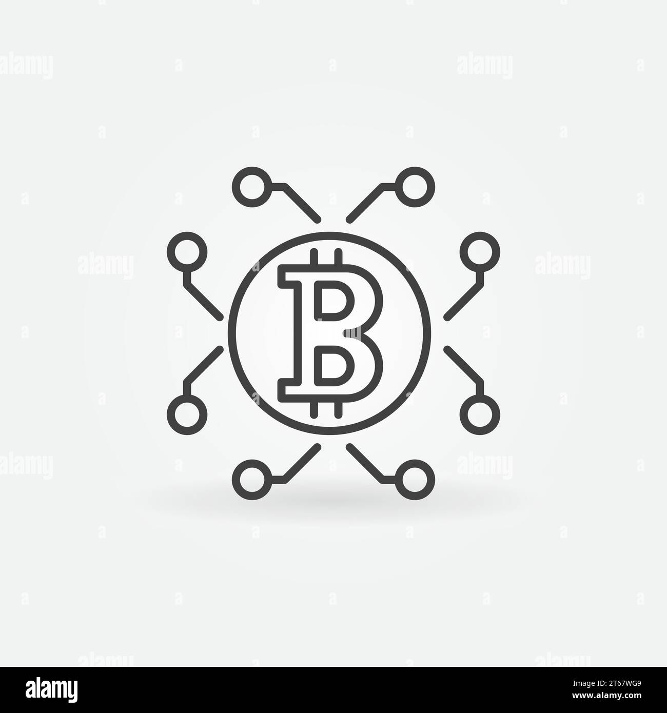 Bitcoin and cryptocurrency vector concept outline icon or symbol Stock Vector