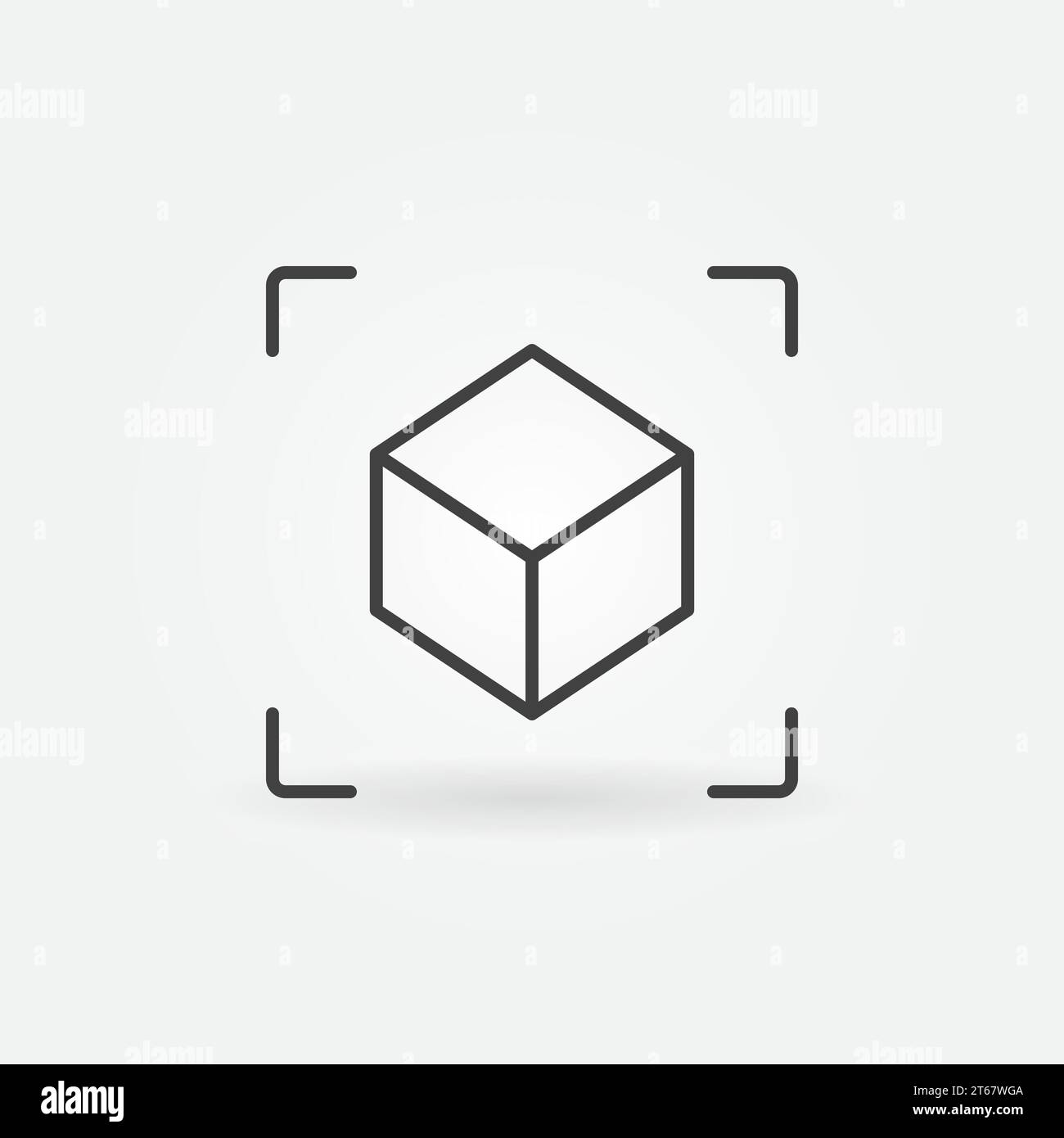 AR Cube linear icon. Vector augmented reality concept symbol or logo element in thin line style Stock Vector