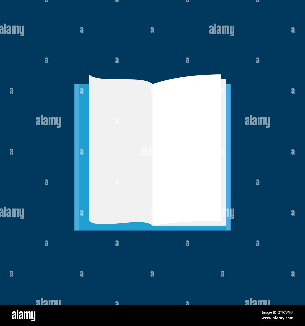 Open Book with white pages flat vector icon or design element Stock ...
