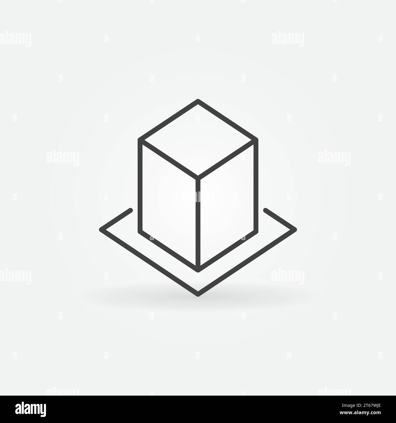 AR simple concept icon. Vector augmented reality symbol or logo element in thin line style Stock Vector