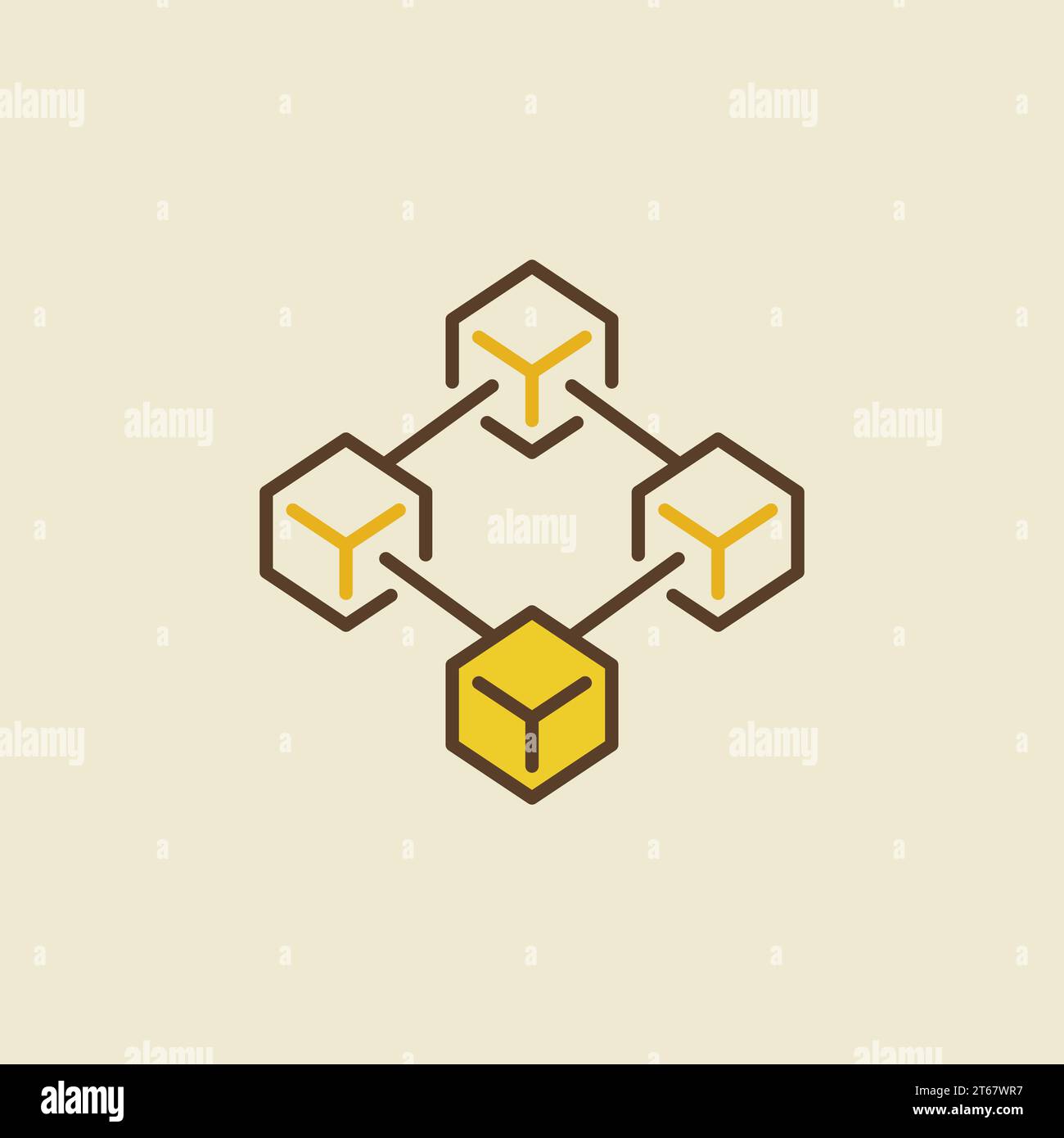 Blockchain technology creative colored vector icon or logo element Stock Vector