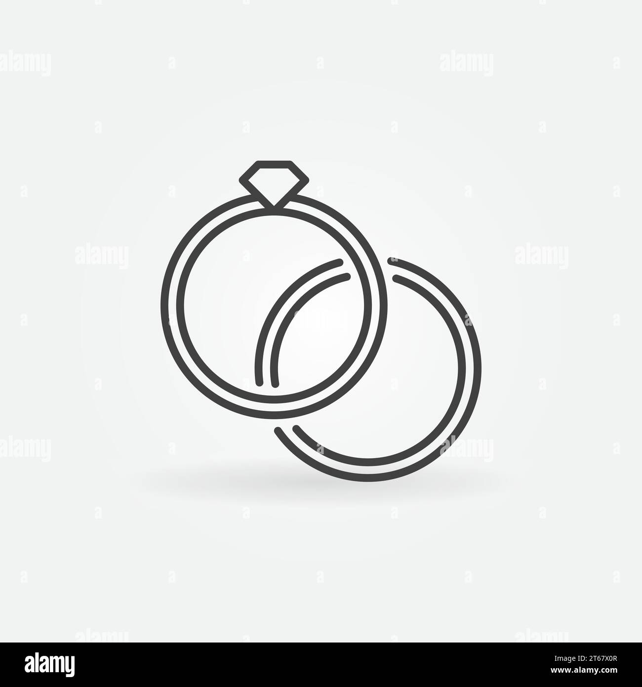 Engagement rings icon - vector wedding rings concept symbol or design ...