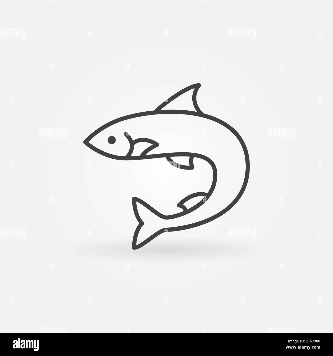 Salmon fish outline vector concept icon or logo element Stock Vector ...
