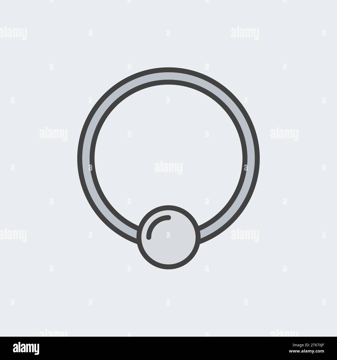 Ball closure ring flat icon. Body piercing jewelry concept sign or logo Stock Vector