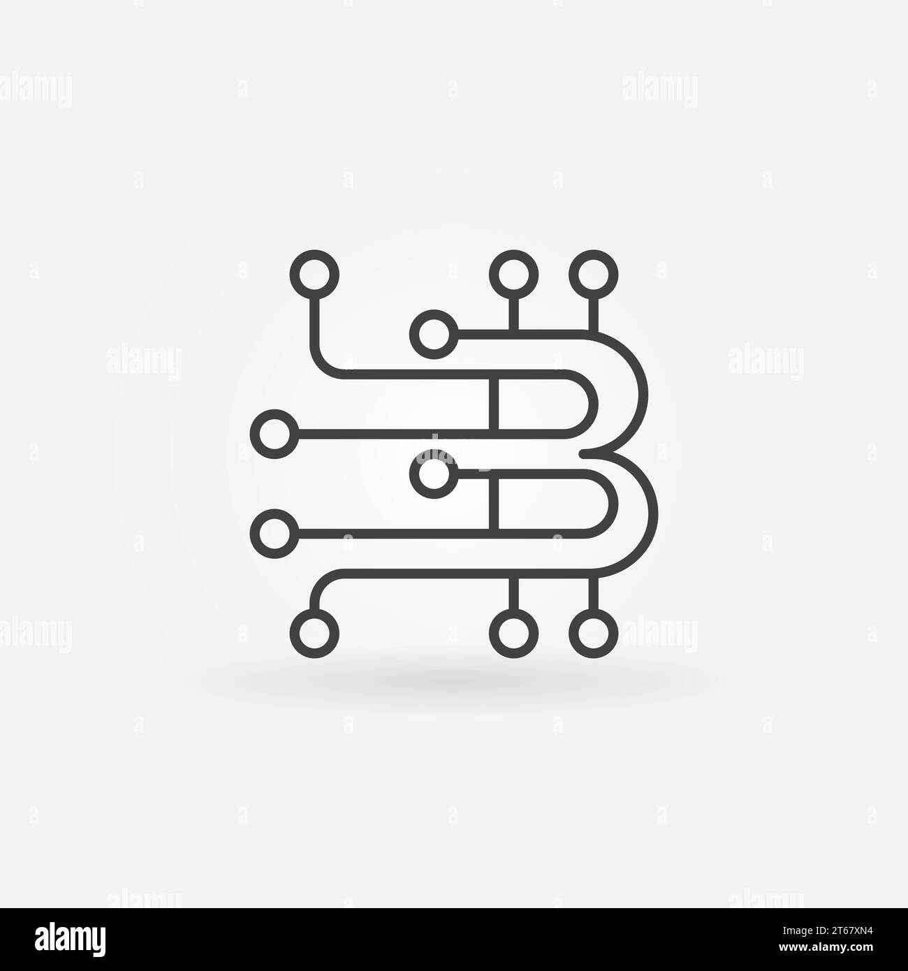 Blockchain vector concept logo element or icon in thin line style Stock Vector