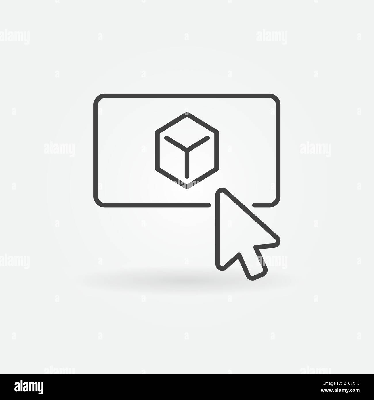Augmented Reality click concept vector icon or symbol in thin line style Stock Vector