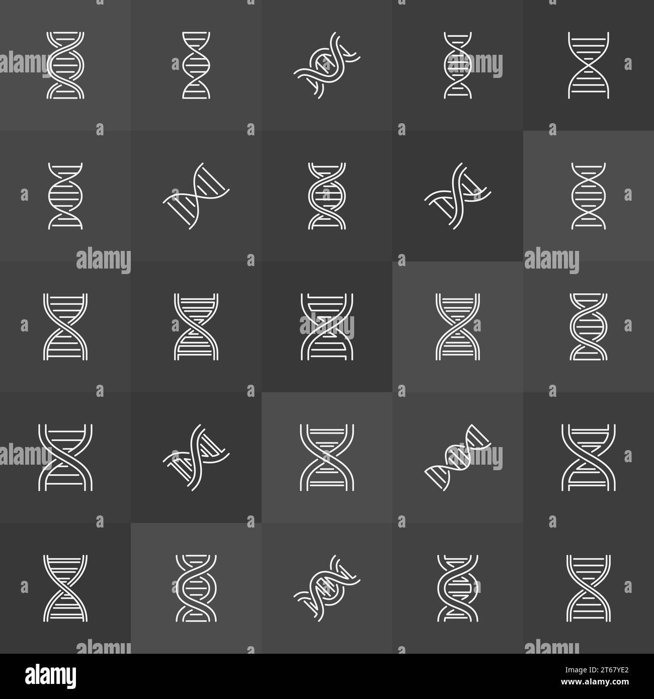 DNA helix or spiral vector concept icons collection in outline style on ...