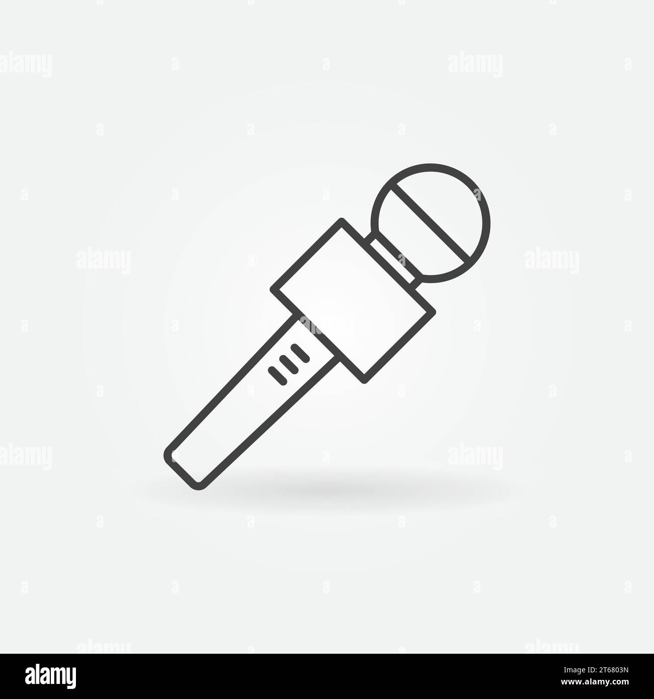Microphone line vector icon. Mic concept symbol Stock Vector