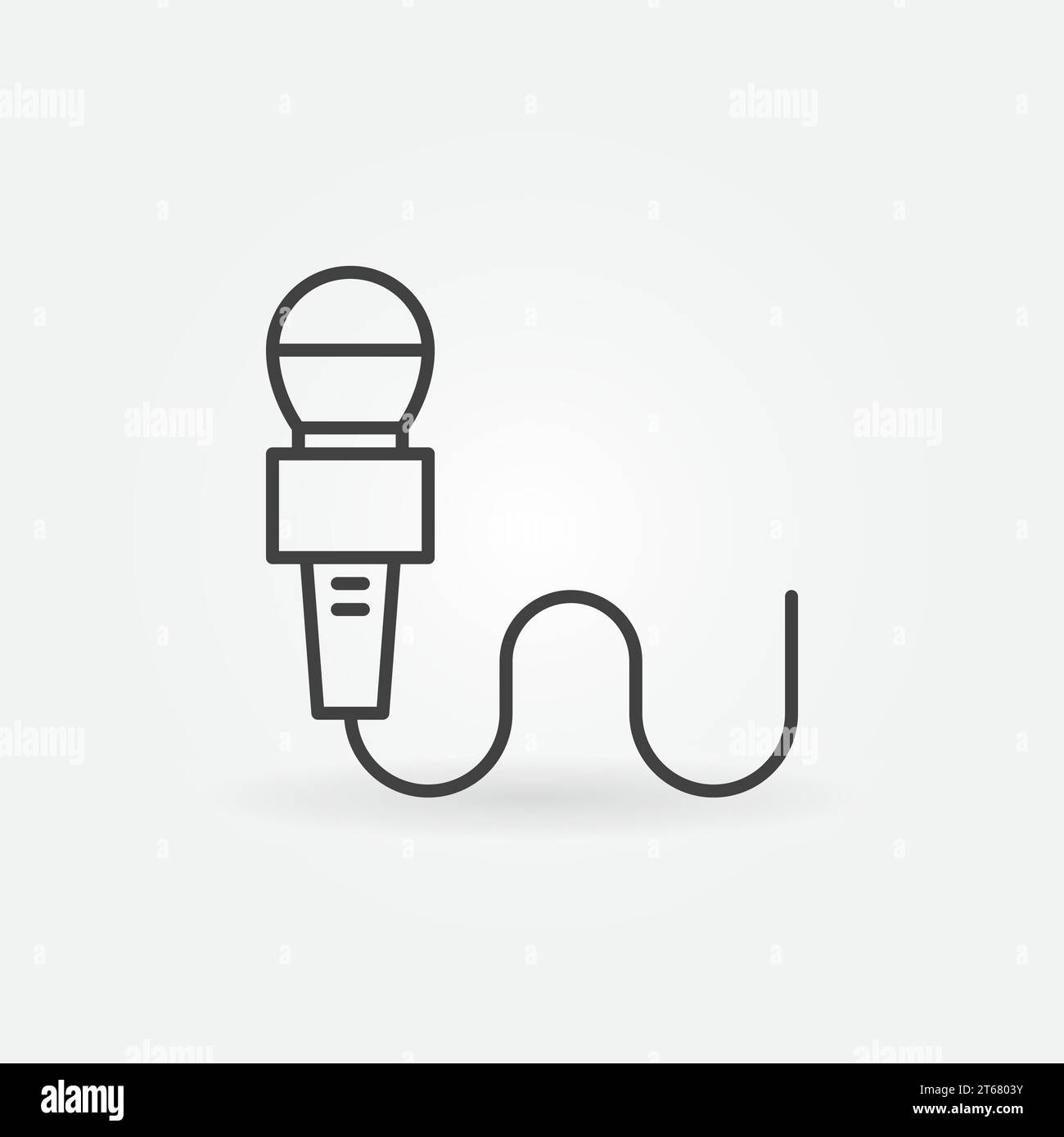 Wired mic line icon. Vector microphone outline symbol Stock Vector