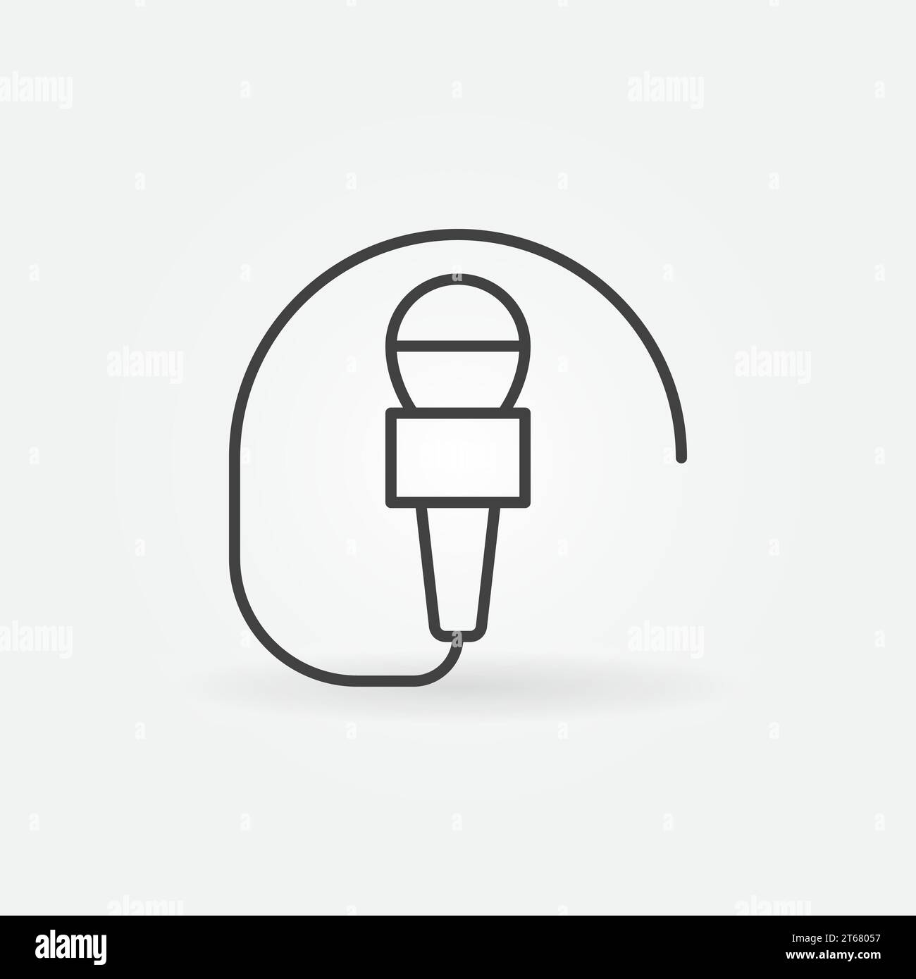 Wired mic vector concept icon or symbol in thin line style Stock Vector