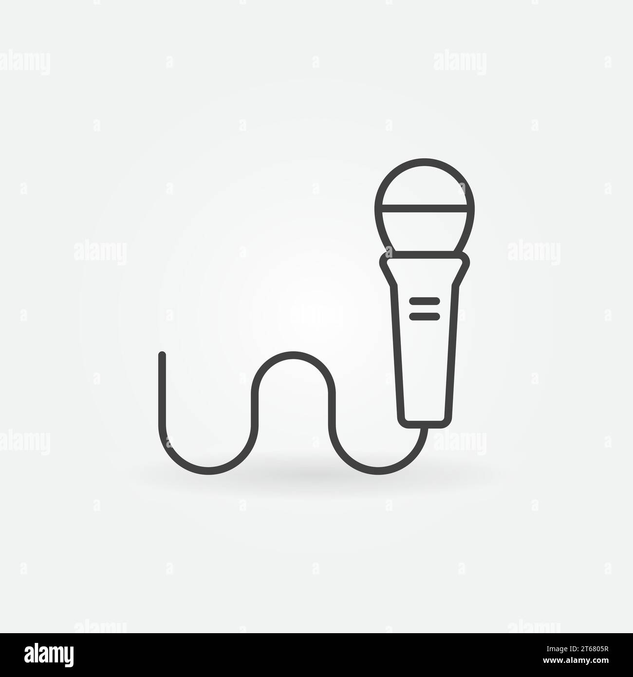 Wired microphone linear vector icon or design element Stock Vector