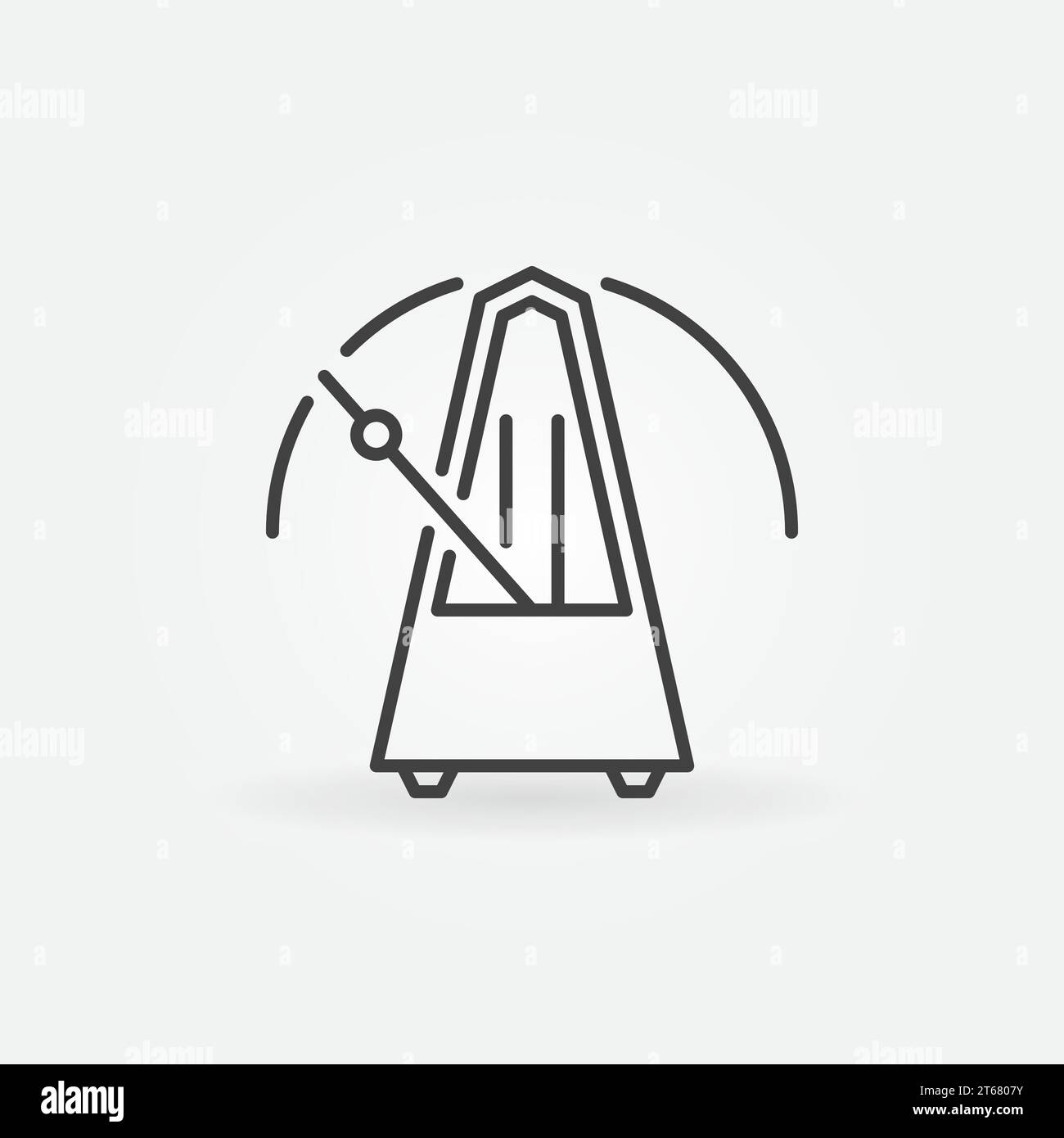 Metronome vector icon or design element in thin line style Stock Vector