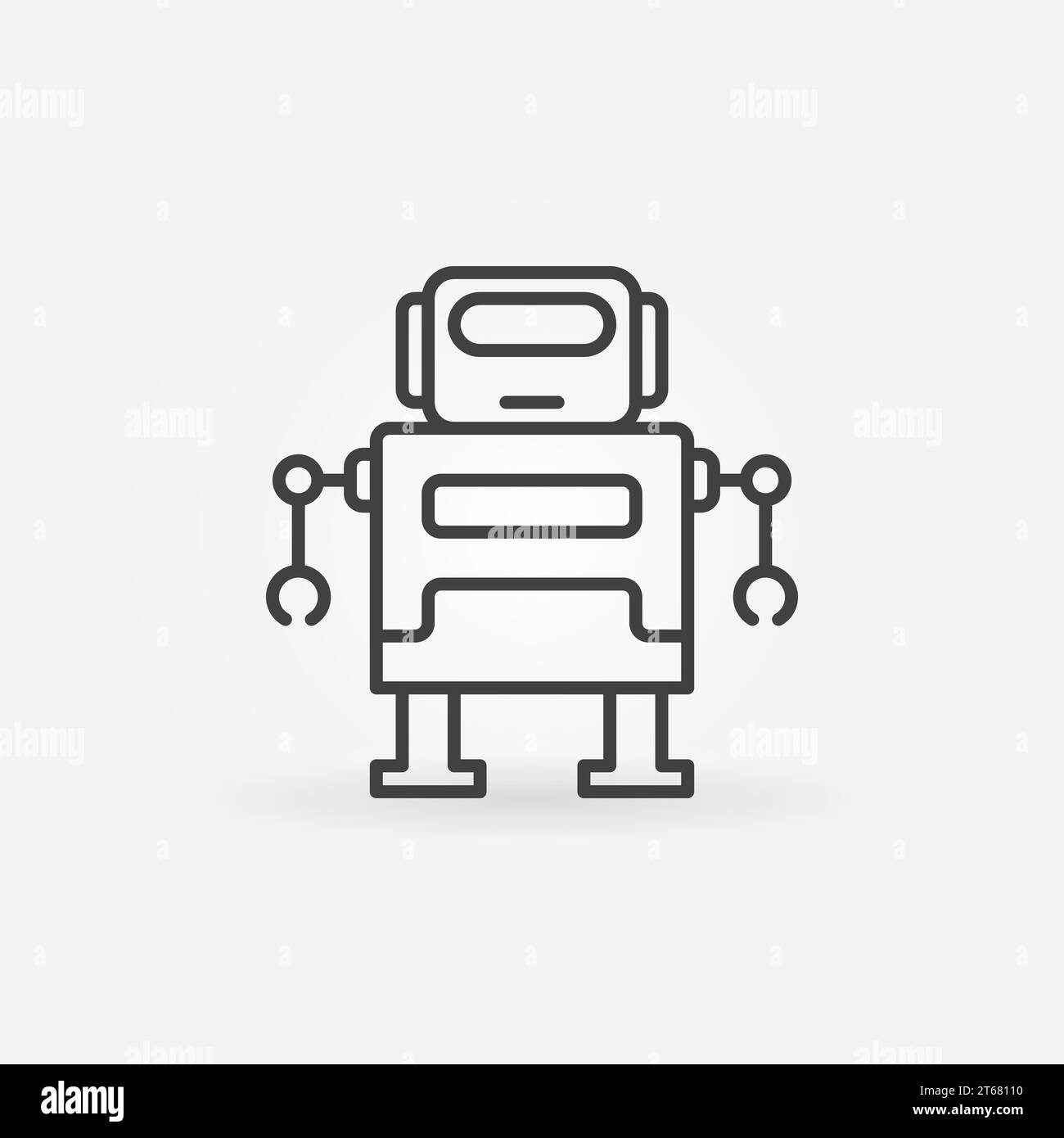 Cute robot vector icon or design element in thin line style Stock ...