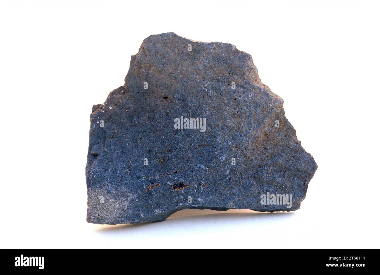 Basalt is a mafic volcanic rock. Sample. Stock Photo