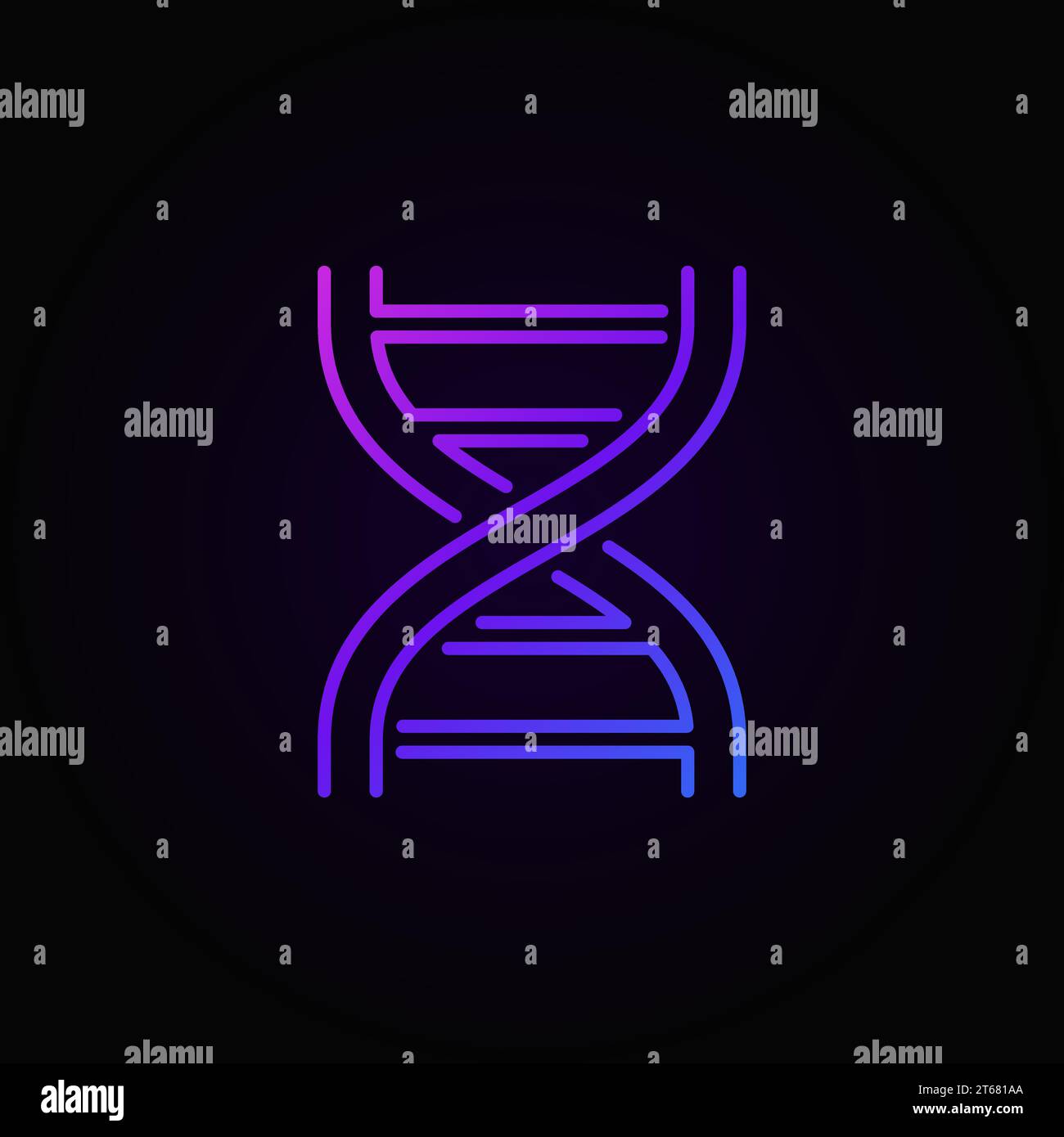 Double helix colorful icon. Vector DNA symbol or logo element in thin ...
