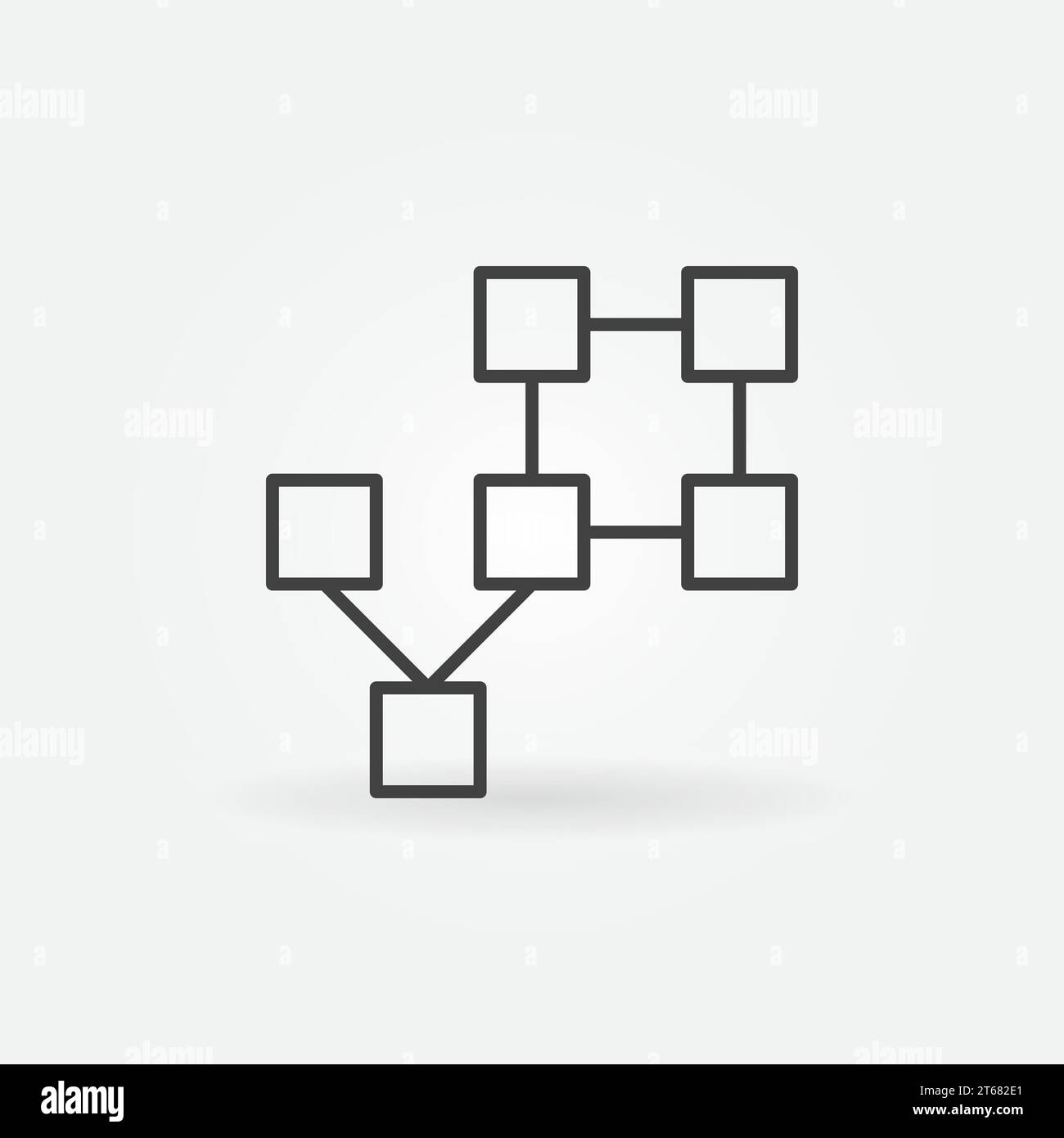 Blockchain technology concept icon or symbol in thin line style Stock Vector