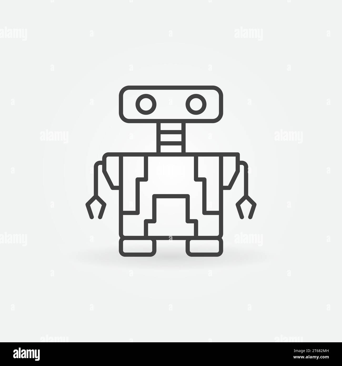 Small robot vector concept icon or symbol in thin line style Stock ...