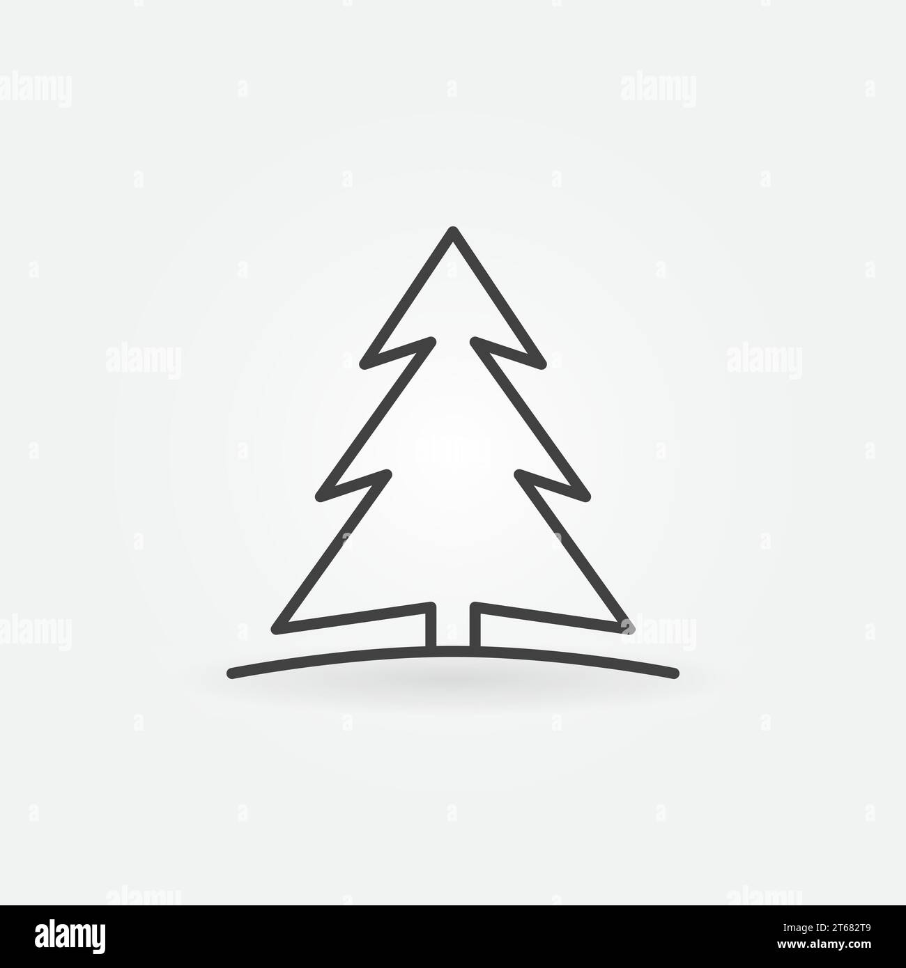 Christmas tree vector icon or design element in thin line style Stock ...