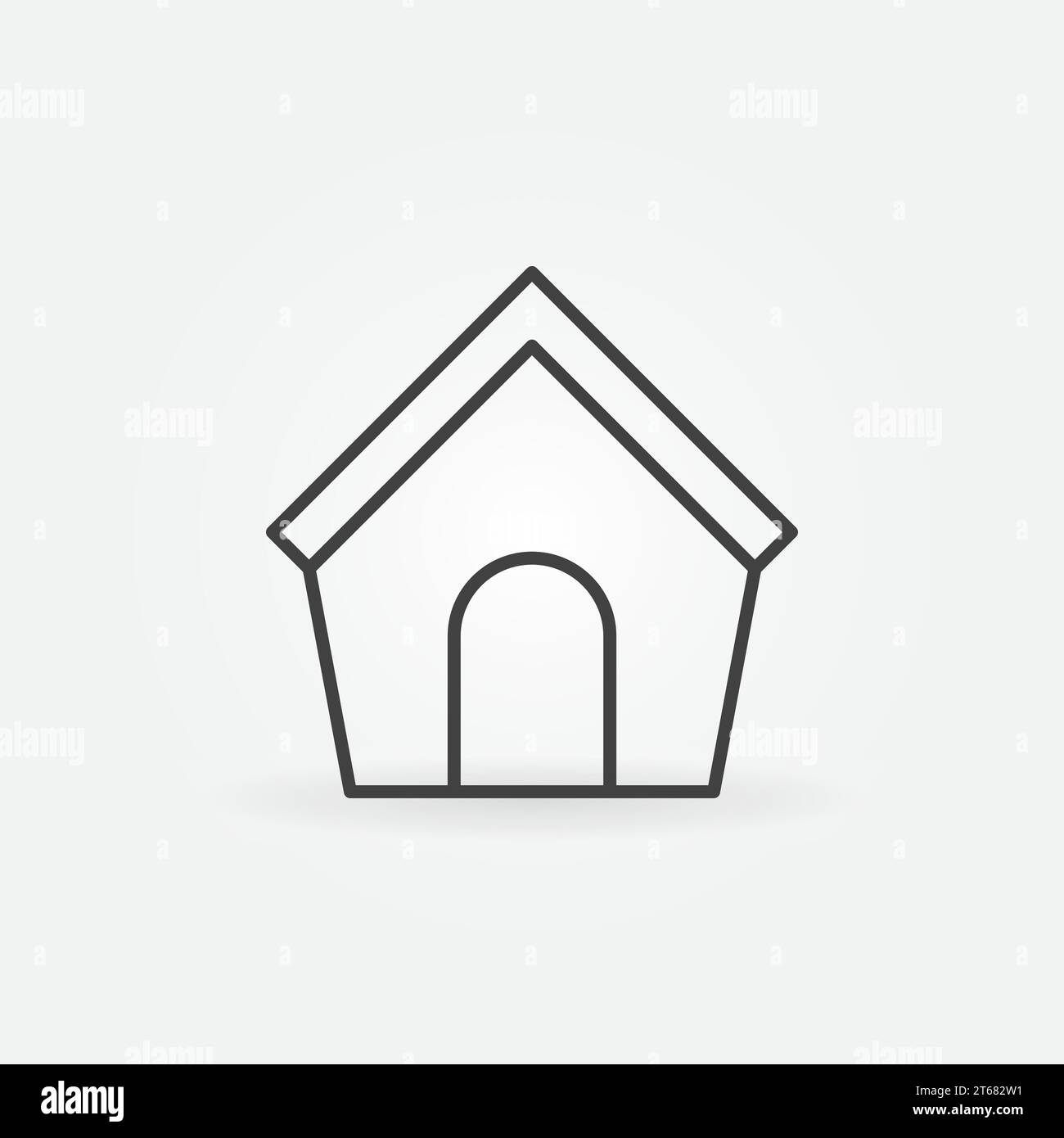 Doghouse line icon - vector simple symbol or design element in thin line style Stock Vector
