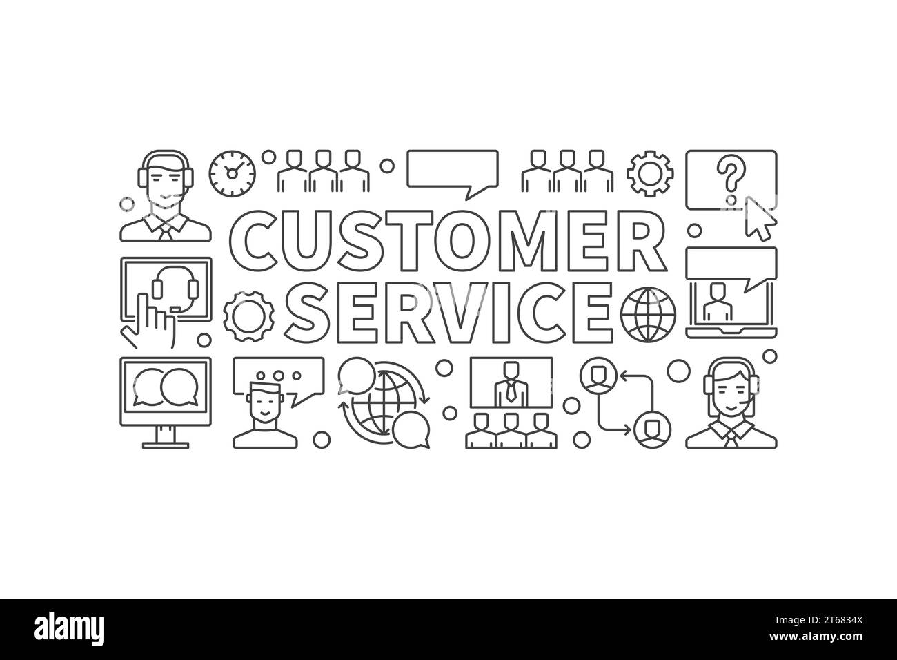 Customer service illustration. Vector modern customer support concept