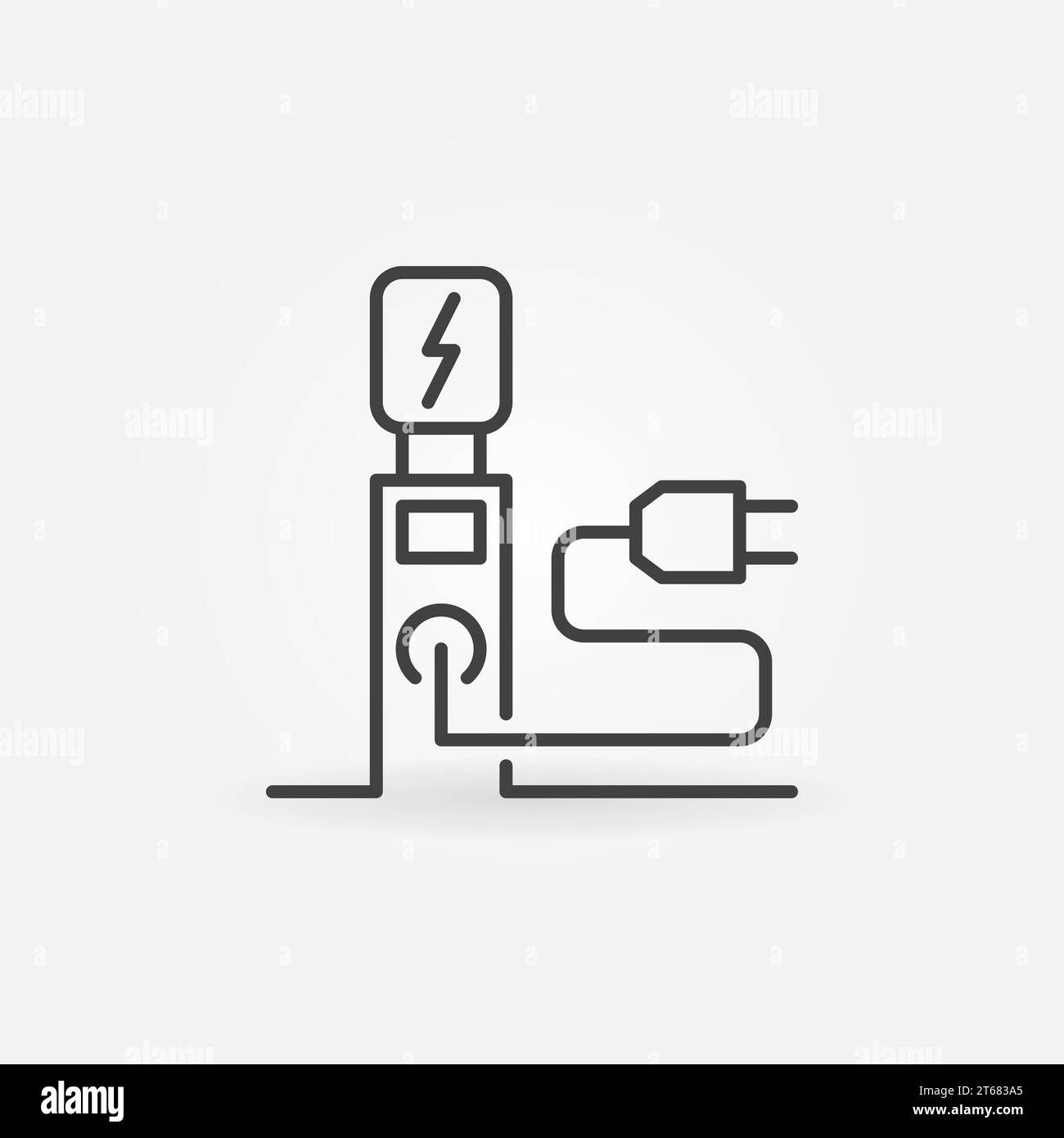 EV charging station concept outline icon. Electric recharging point symbol in thin line style Stock Vector