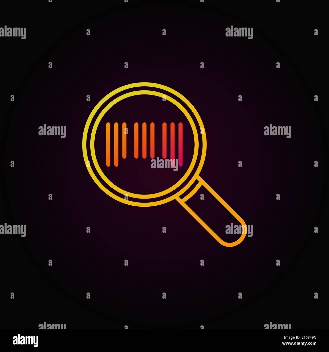 Barcode in magnifying glass colorful icon or symbol in thin line style ...