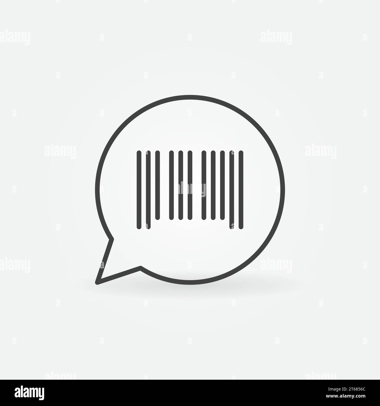 Barcode in speech bubble icon element in thin line style Stock Vector