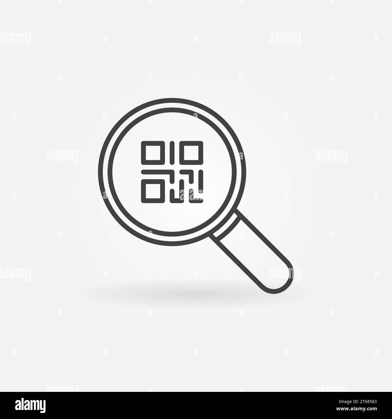 QR code in magnifying glass icon or symbol in thin line style Stock Vector Image & Art Alamy